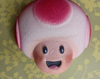 Red Mushroom Video Game Bath Bomb: Scented Aromatherapy Self Care