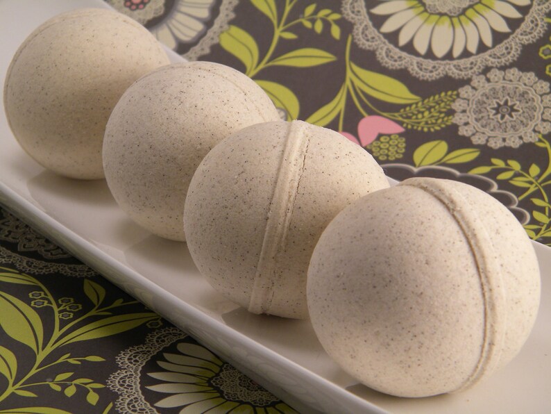 Vanilla Bean Scented Bath Bomb Pack of 5 Bridesmaid Gift Hostess Gift image 1