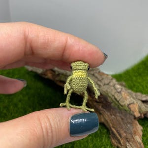 Toad Miniature Crochet  Doll, dollhouse frog, mini micro tiny animal figurines  Micro crochet tiny toad miniature tiny cute gifts,