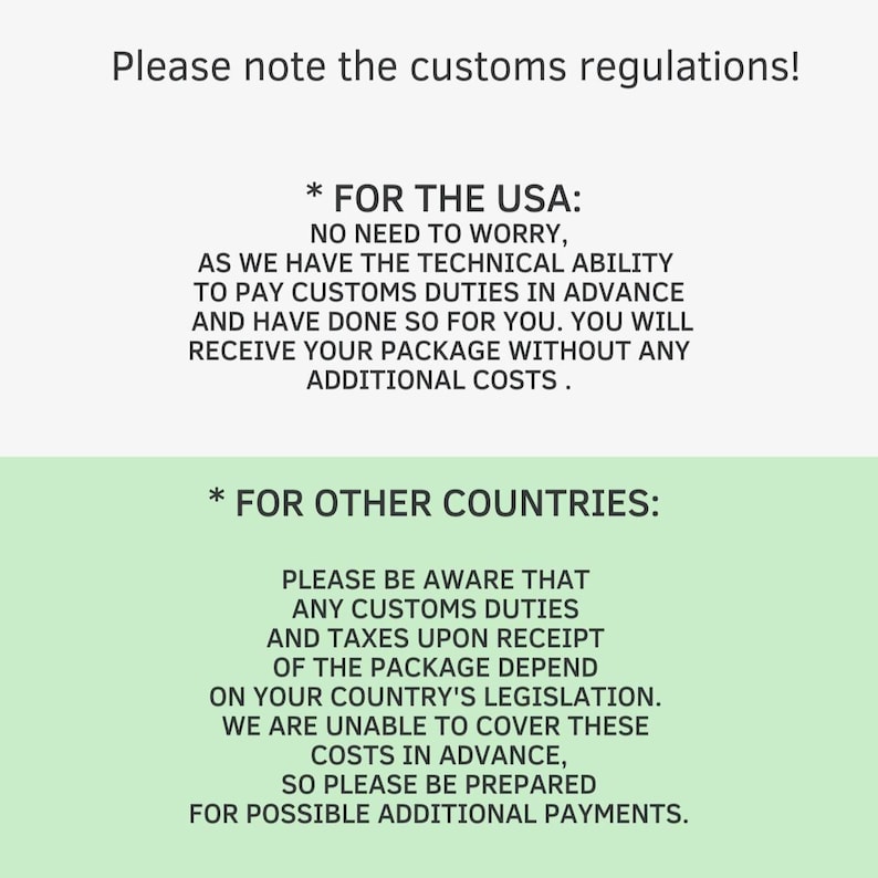 Duty Information for the USA