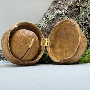 Rustic Walnut Hideaway Natural Walnut Shell Nesting Box Set 3 in 1, 2 in 1, Tiny Walnut Shells: Miniature Keepsake Chests for Fairy Whispers