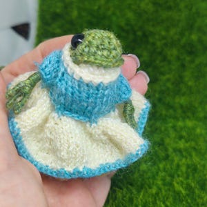 Whimsical Miniature Toad Toy in Dress - Handcrafted Frog Decor Accent - Gift for Amphibian Lovers, personalized perfect anniversary adorable