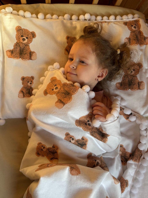 Teddy Crib Bedding Bedding for Baby Pompon Bedding for Baby