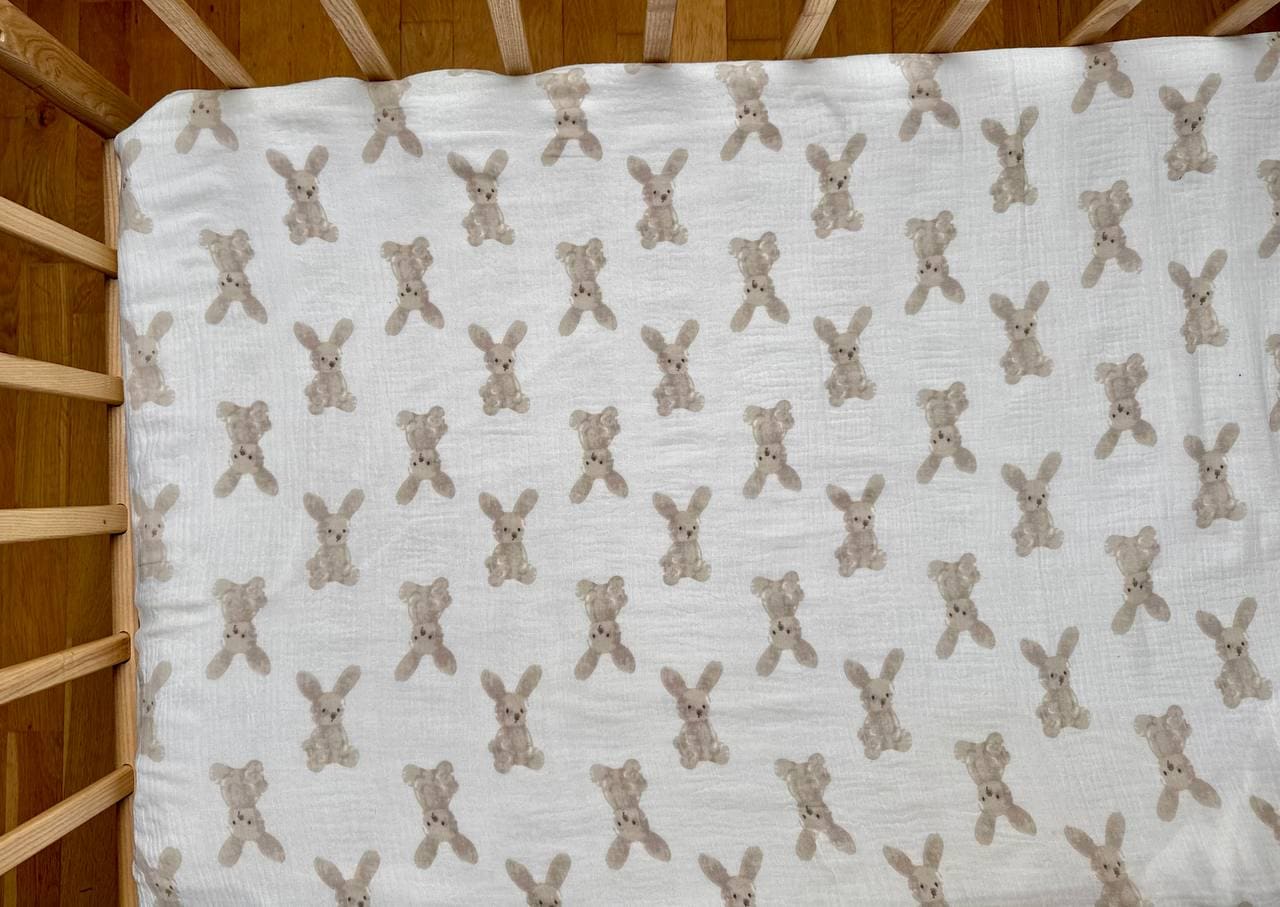 Muslin sheet  | Organic Muslin Fitted Sheets | Hand-sewn sheet