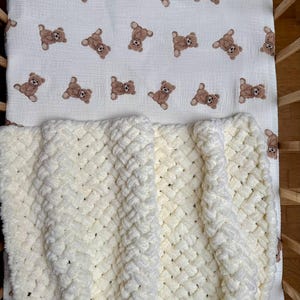 Knit Baby Blanket | Hypoallergenic Comfort for Little Ones and Grown-Ups |  | Soft Blanket |  Arm Knit Blanket | Gift for baby