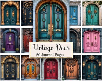 Vintage Door Journal Pages, Door Digital Paper, Scrapbook Printable