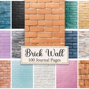Brick Wall Digital Paper, Journal Pages, Scrapbook Papers Printable