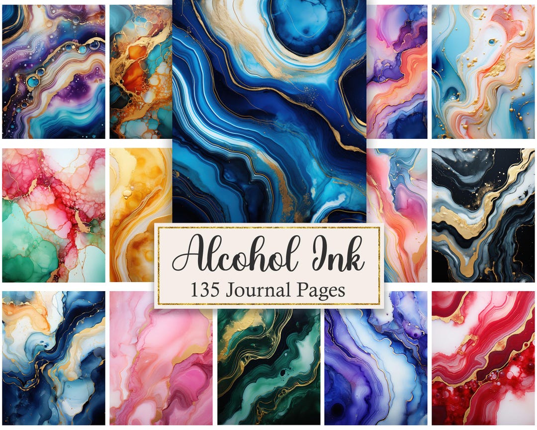 Alcohol Ink Digital Paper, Abstract Background, Journal Pages ...