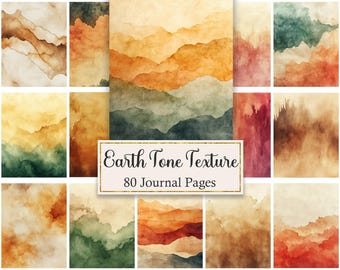 Earth Tone Texture Digital Paper, Journal Pages Background, Scrapbook Papers Printable