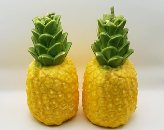 A Pair of Life Size Wax Pineapple Candles