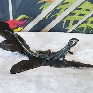 RARE Bronze Lizard Sculpture by Chris Gavins