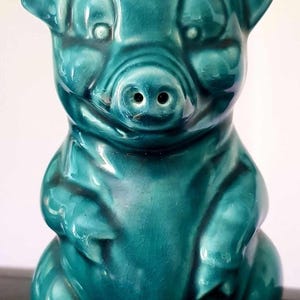 Blue Dartmouth Pottery Piggy Bank