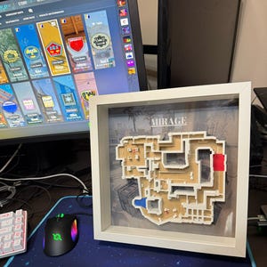 Shadow Box Mirage 3D - Art mural Counter-Strike / Cadeau pour joueur