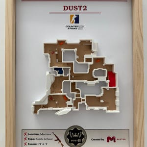 Counter Strike - Carte imprimée en 3D - Bois Poussière 2