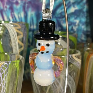 雪だるまペンダント飾り吹きガラス彫刻置物