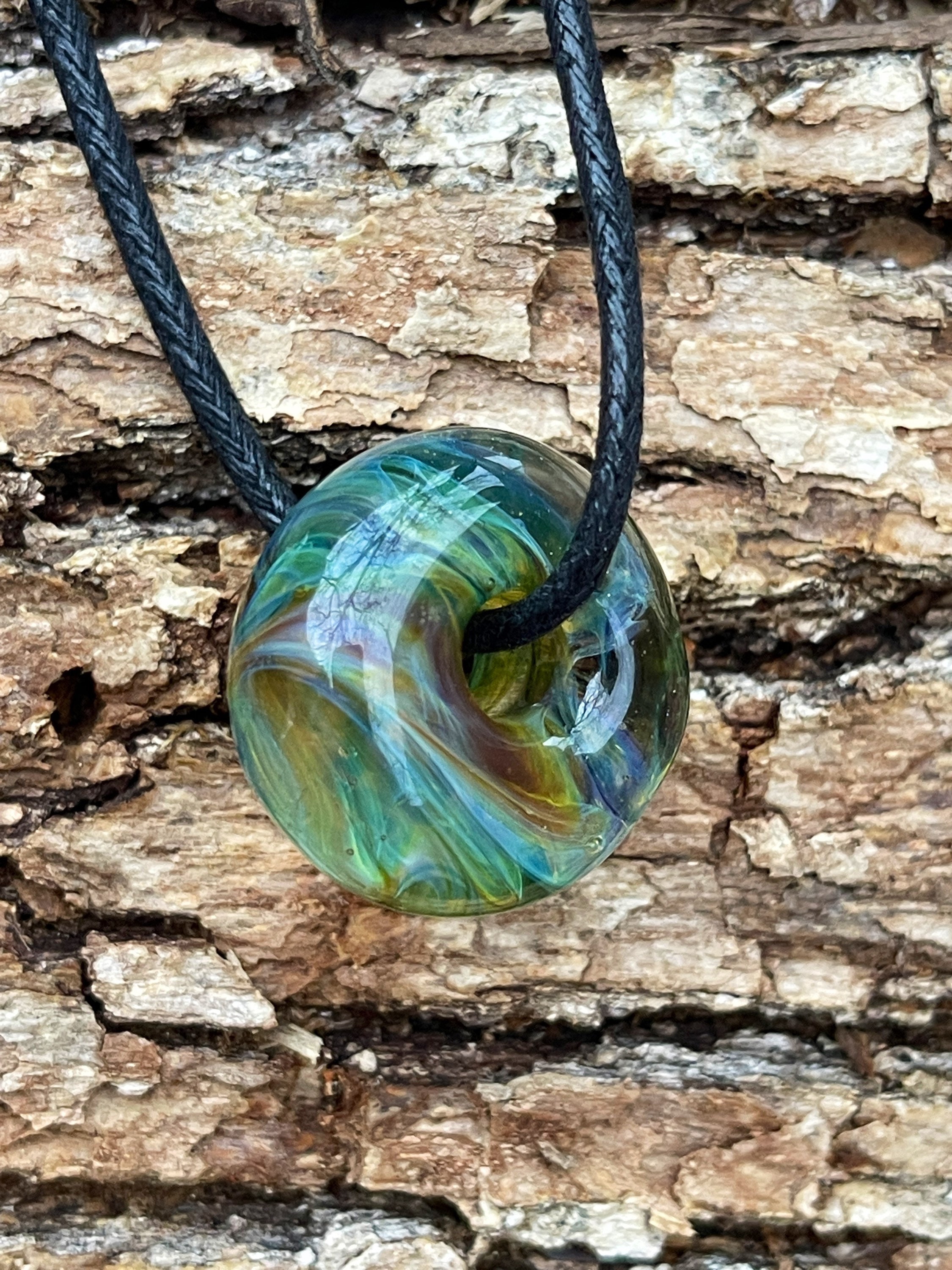 ?✨ Hand Blown Glass DreadLock Focal Bead hippie deadhead OOAK inside out heavy Medium Hand Crafted Italian Glass Beads – DreadFullHippie main image 2