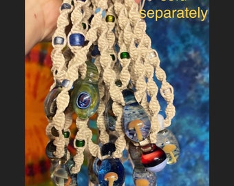 Custom Hemp Necklace add to your pendant order - Spiral Macramé with glass beads optional - **Necklace only, pendant sold separately**