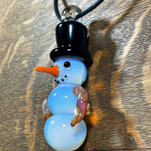 雪だるまペンダント飾り吹きガラス彫刻置物