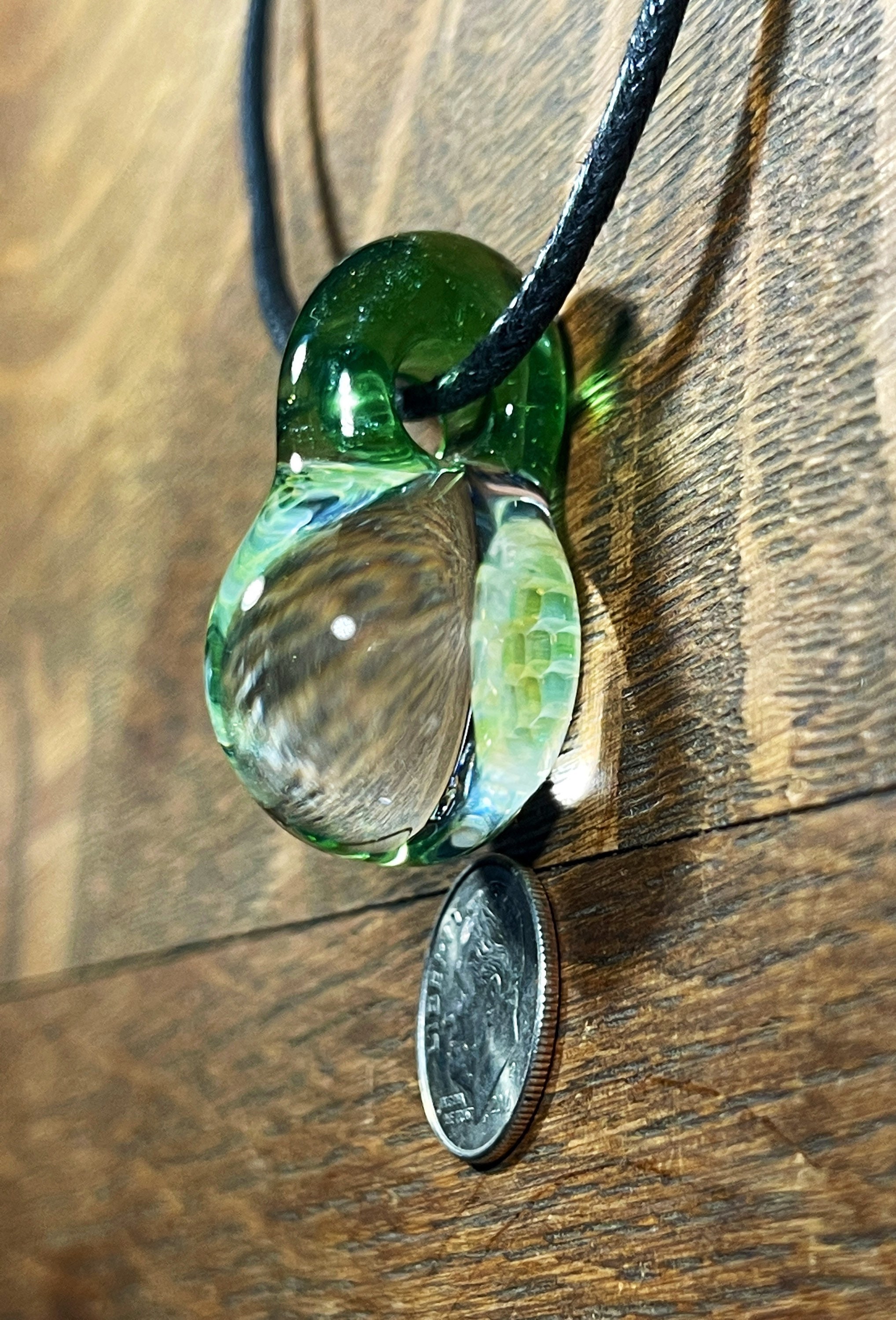 Glass Honeycomb Pendant Necklace Gold and Silver Fumed Etsy