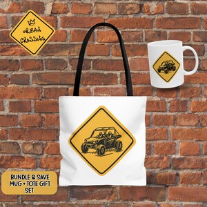 UTV Crossing Mug or Tote Set, Urban Crossing Collection, Side-by-Side Accessories, Off-Roading Gear, Mud Life, SxS Trail Rider Crew Gift