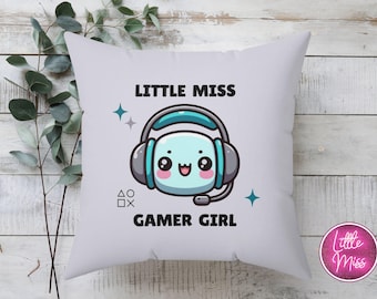 Little Miss Gamer Girl Kawaii Kudde, Spelrums Prydnadskudde