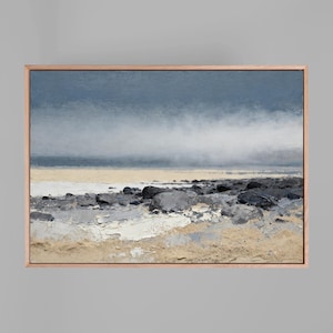 Textured Coastal Art | Abstract Seascape Digital Download | Neutral Beach Landscape Print | Modern Coastal Decor