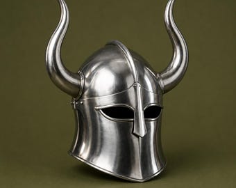Handmade Viking Helmet with Horns, Medieval Norse Warrior Helmet, LARP Costume Armor, Viking Decor, Renaissance Faire Gift