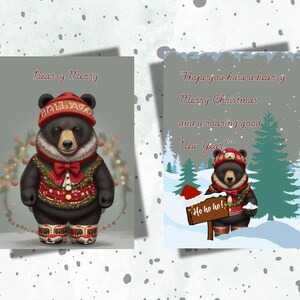 クリスマスカードのテキストテンプレート クマのテーマ