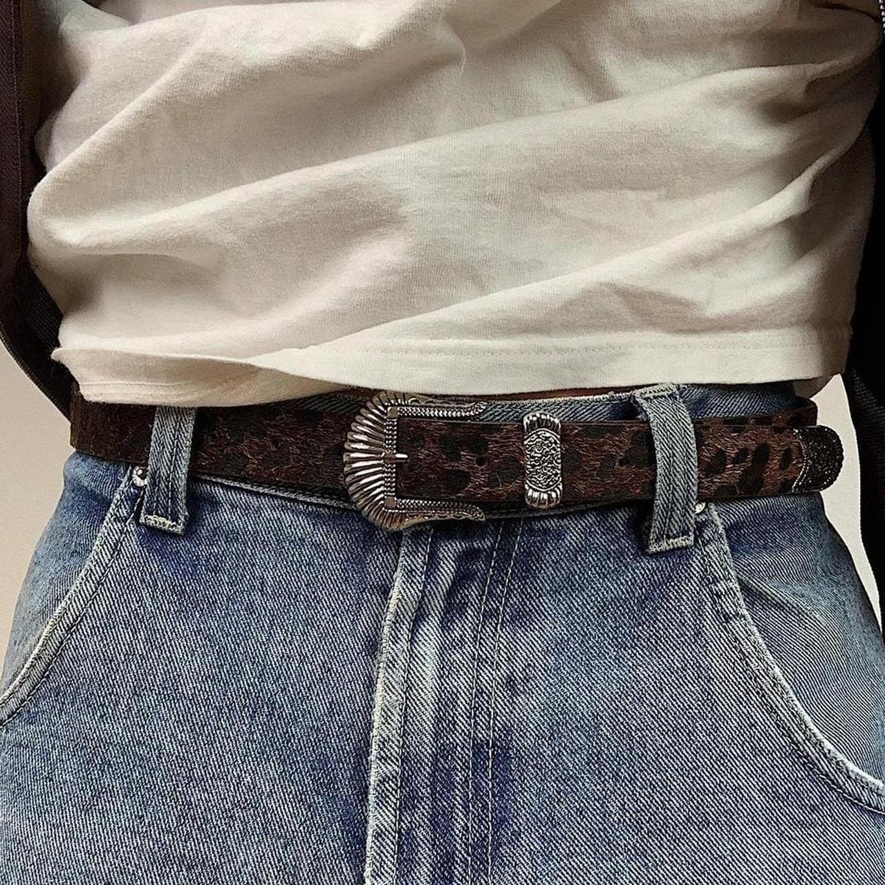 Y2K 2000's Vintage Leopard Print Belt With Silver Buckle - Etsy