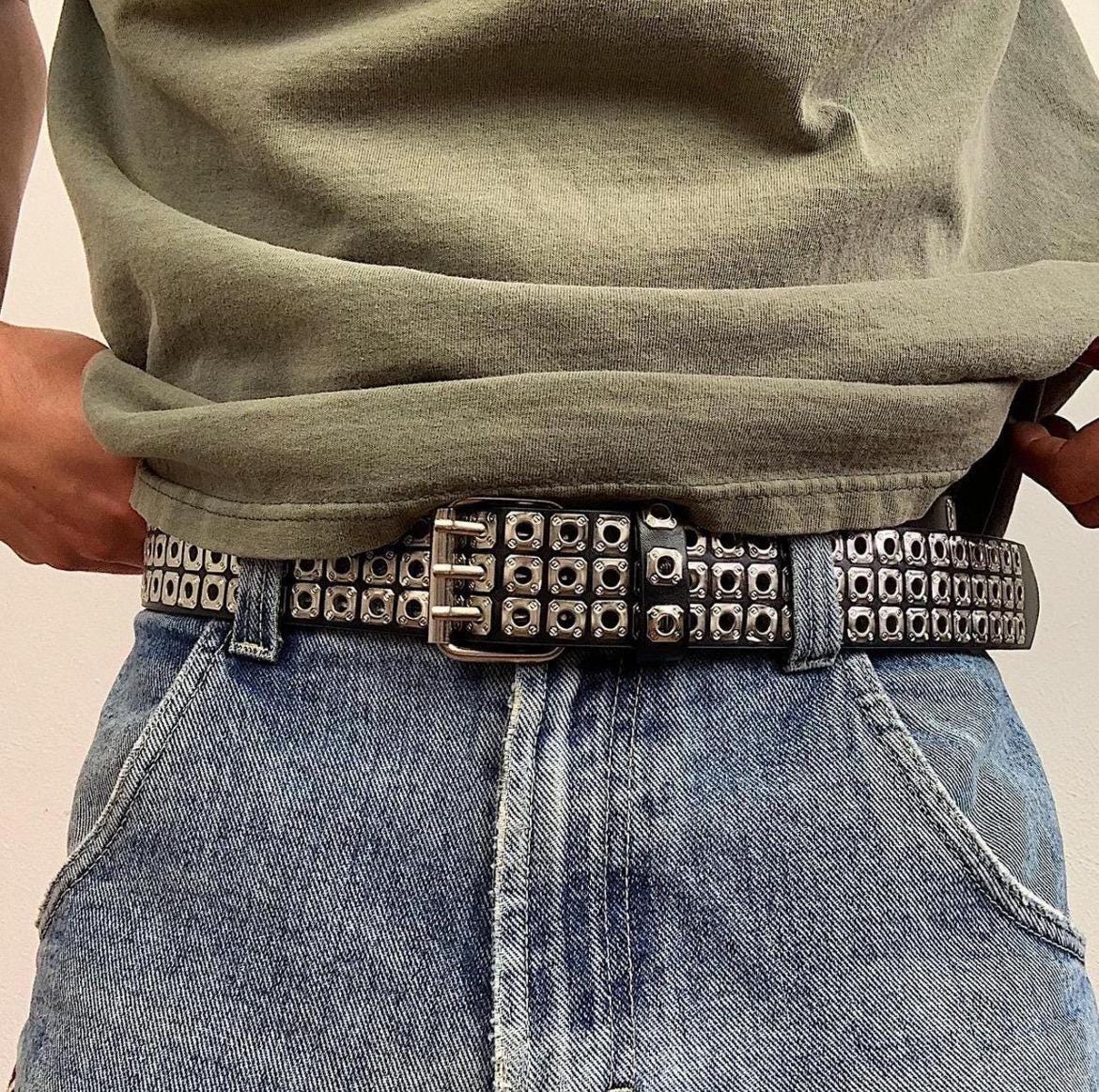 WELLATENT Studded Punk Y2K Goth Belt for Men or Women