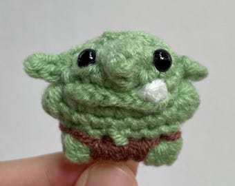 Goblin (Light Green) Crochet Keychain | Handmade Amigurumi | Name Customization