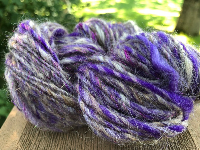 Purple Sparkle Art Yarn 65 yards image 2