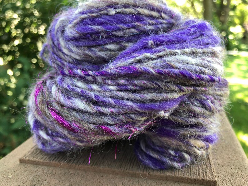 Purple Sparkle Art Yarn 65 yards image 1