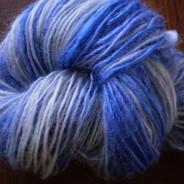 Island Lake Blues - Handspun- 65 yards Wensleydale