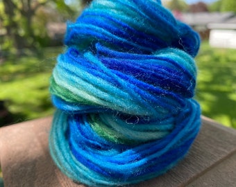 Ocean Blues Handspun Yarn Merino Wool  50 yards Teal Blue Green