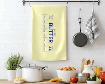 Salted Butter Cotton Tea Towel, Foodie Kitchen Decor