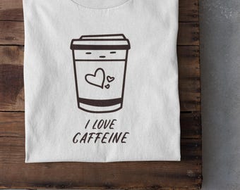 Caffeine Love T-Shirt | Cute Coffee Shirt, Gift for Coffee Lovers, Unisex Tee, Valentines Gift