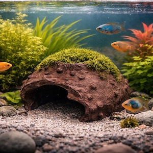 Broken Amphora Aquarium Cave – Ancient Ruins Fish Hideout | Shrimp Shelter & Breeding Cave | Aquascape Pottery Decor