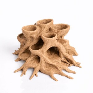 Rootcave Planter – Natural Root Aquarium Decor with Planting Cups | Fish and Shrimp Hideout, Aquascape & Paludarium Ornament Sand