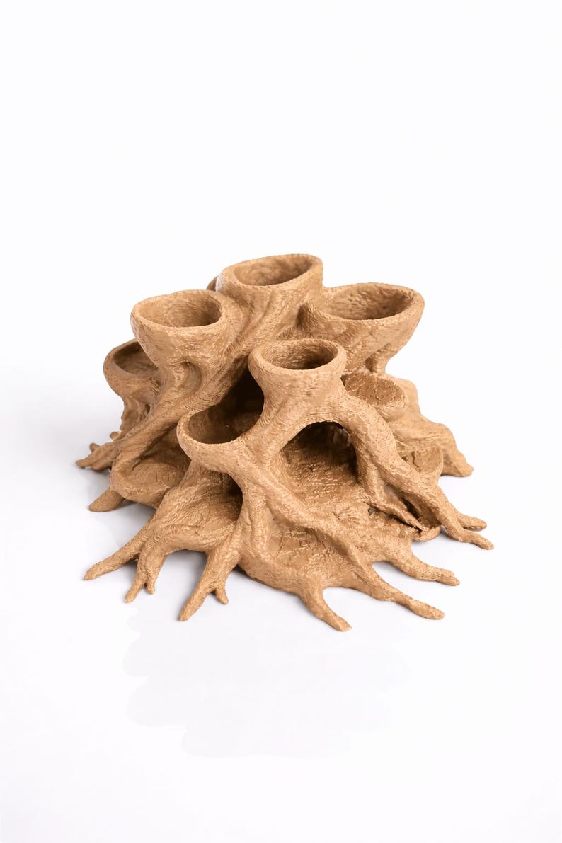 Rootcave Planter – Natural Root Aquarium Decor with Planting Cups | Fish and Shrimp Hideout, Aquascape & Paludarium Ornament Sand