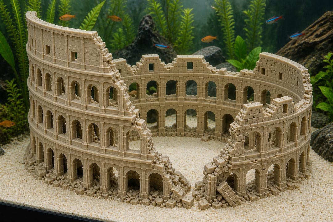 XL & XXL Colosseum Aquarium Decor – Large Roman Ruins Aquascape ...