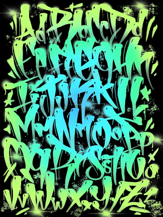 Graffiti Alphabet Handstyle Abc's - Etsy Finland