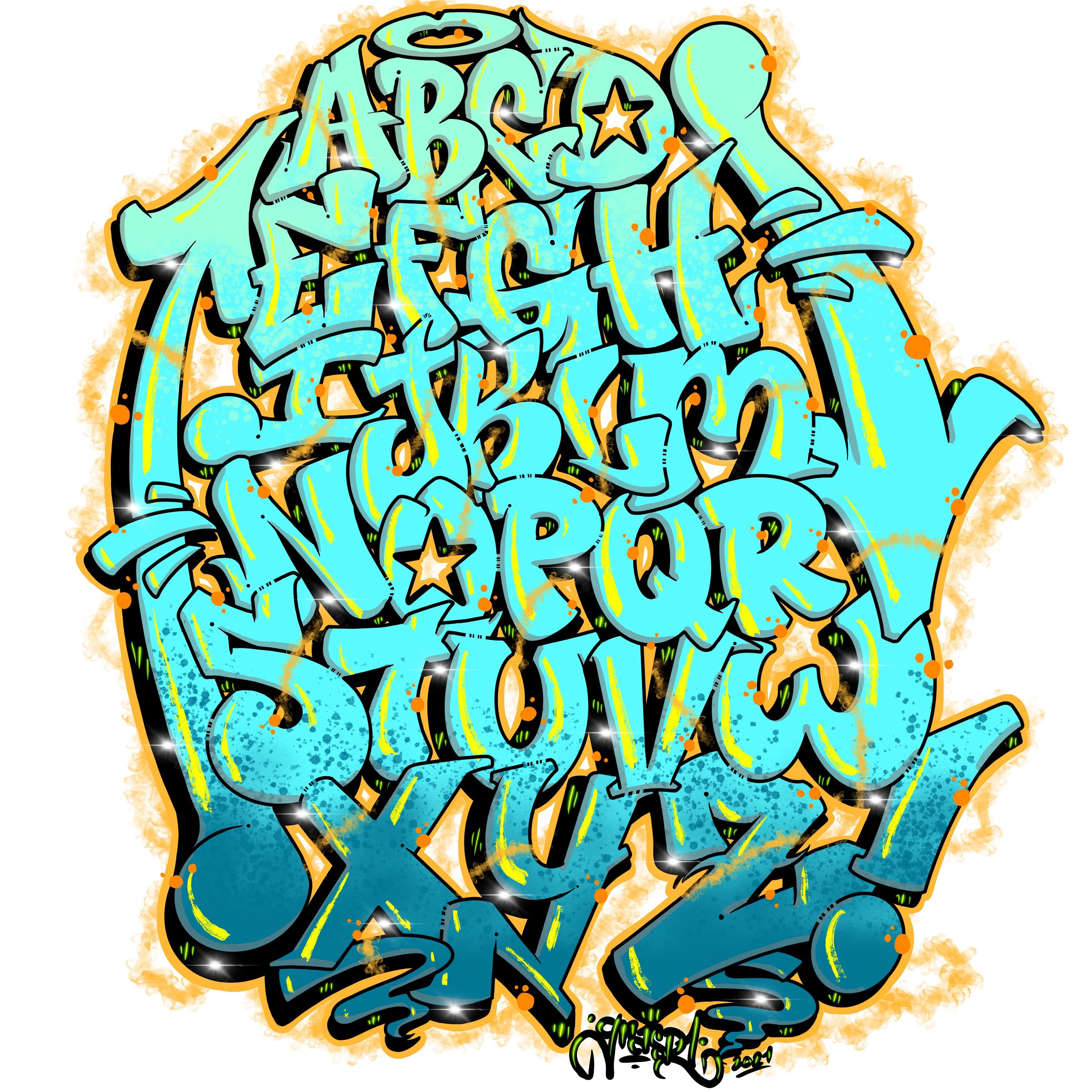 Graffiti Alphabet ABC - Etsy France