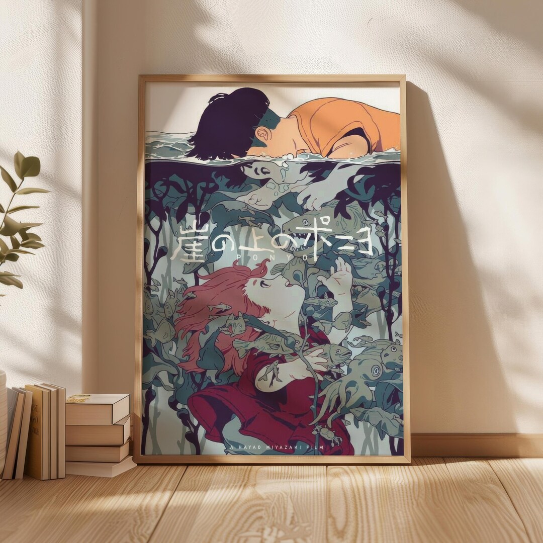 Ponyo Underwater Scene, Miyazaki Style, Digital Poster Download - Etsy
