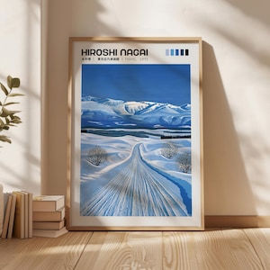 Hiroshi Nagai Winter Landscape Art Print: Japandi Home Decor (Digital Download)