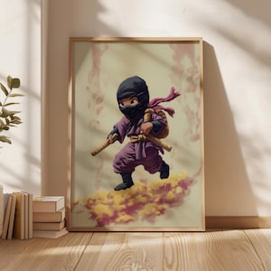 Little Ninja Art Print: Kids Room Decor ,Digital Download