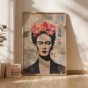 Frida Kahlo Porträt Poster, Frida Kahlo Wandkunst, Frida Kahlo Digitale Kunstdrucke, digitaler Download, Wohnkultur, neues Zuhause Geschenk