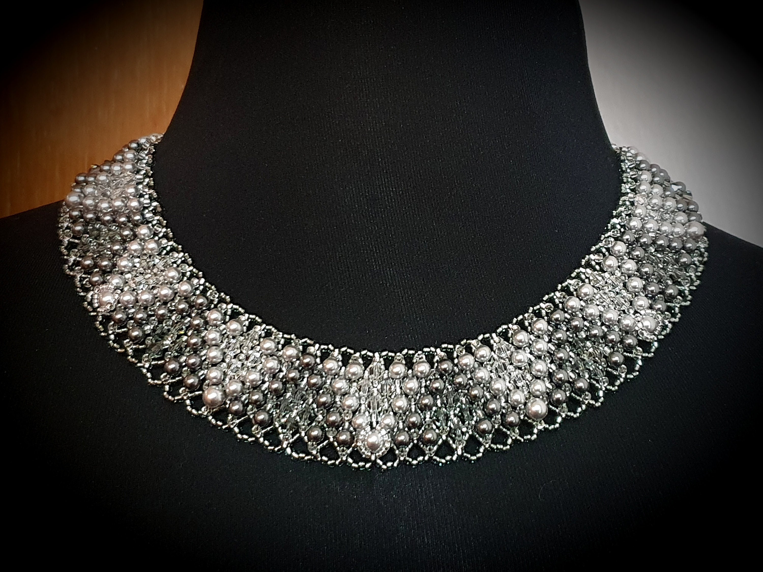 Grey Pearl Cleopatra Necklace 16 - Etsy UK
