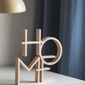 HOME Line Art – Minimalistische Schriftzug-Deko & Wohndekoration, perfekte Geschenkidee, 3D Druck