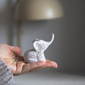 Voronoi Elephant – Einzigartige 3D-gedruckte Elefanten-Skulptur